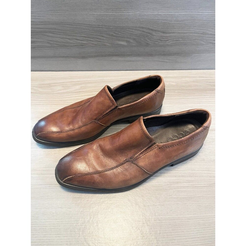 ECCO Men's Brown Leather Slip On Loafers Dress Comfort Shoes Size 11 EU 45